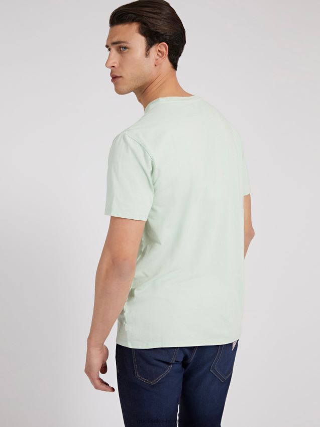 Guess grønn t-skjorte med rund hals grønn unisex F0LJ80862