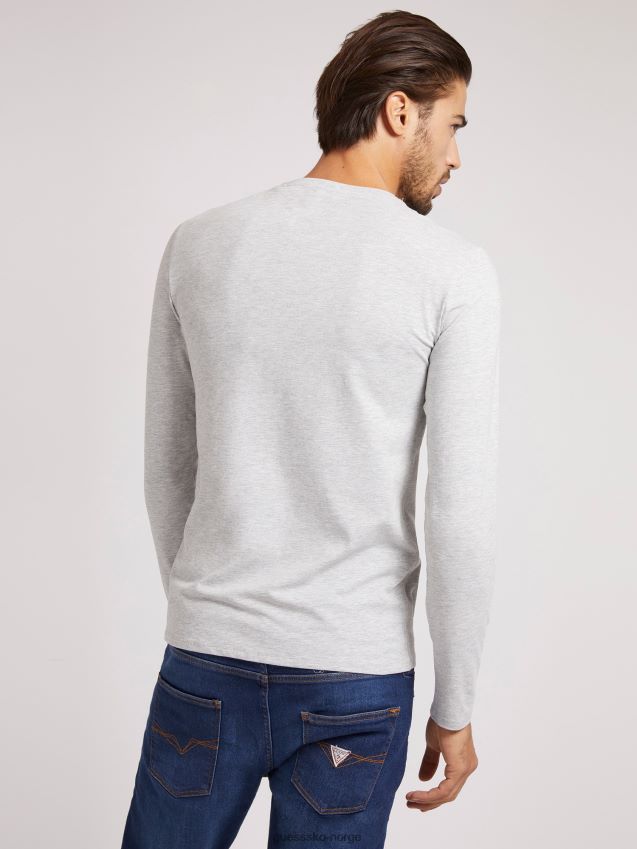 Guess grå superslank langermet t-skjorte grå unisex F0LJ8032