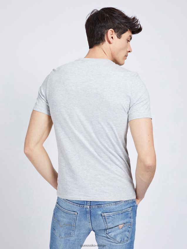 Guess grå trekant logo t-skjorte ny trend grå unisex F0LJ8026