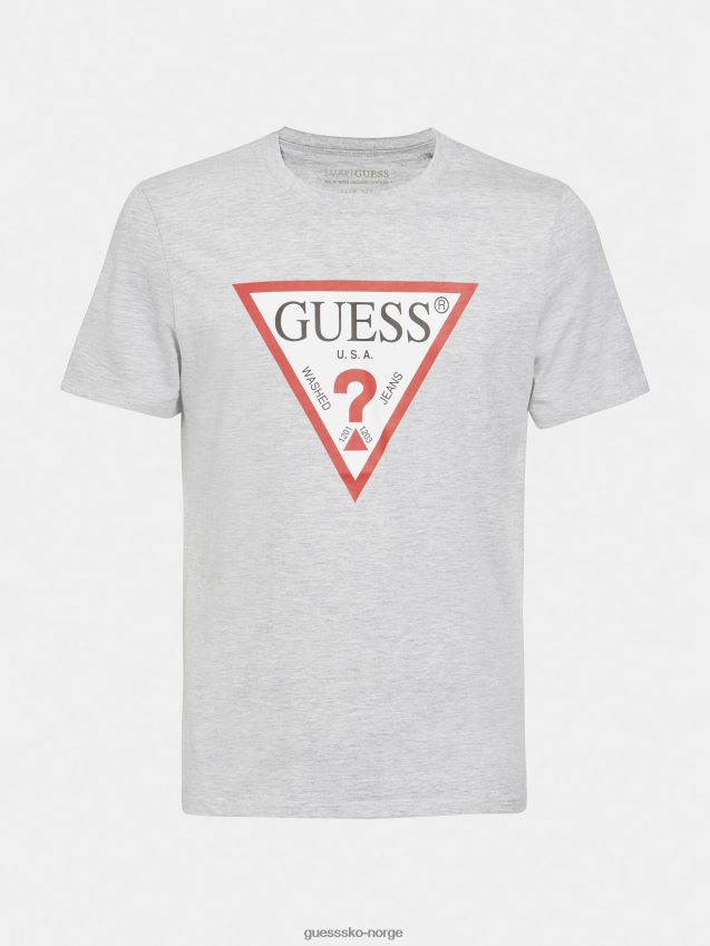 Guess grå trekant logo t-skjorte ny trend grå unisex F0LJ8026