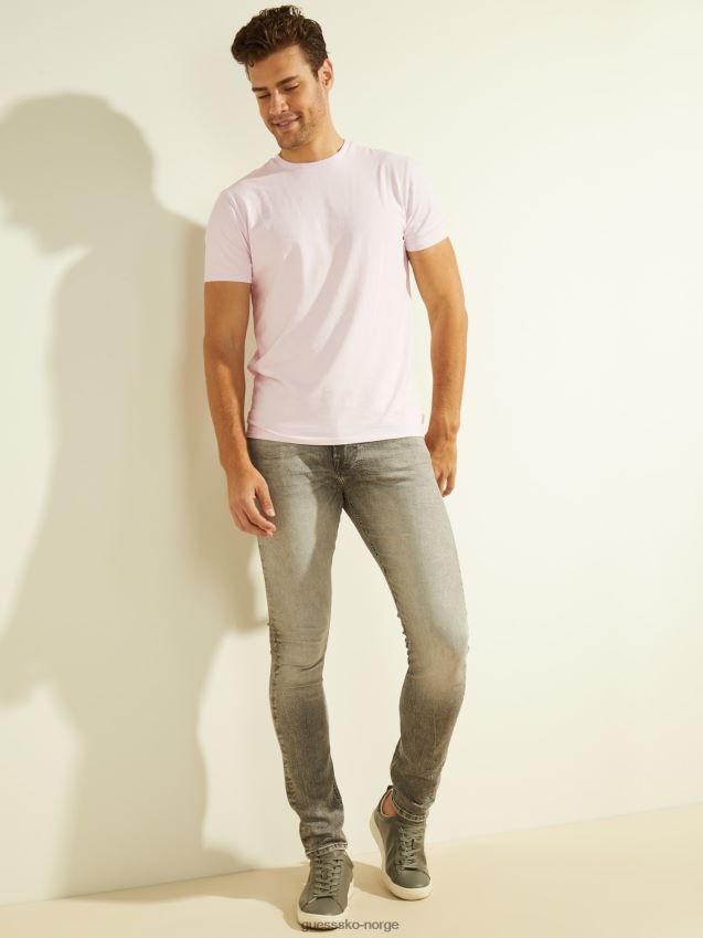 Guess lilla t-skjorte med rund hals lilla unisex F0LJ80895