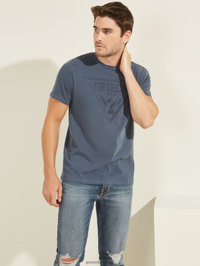 Guess logo trekant t-skjorte blå blå unisex F0LJ8018