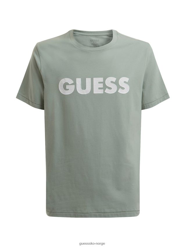 Guess lysegrønn t-skjorte med logo foran lysegrønn unisex F0LJ80206
