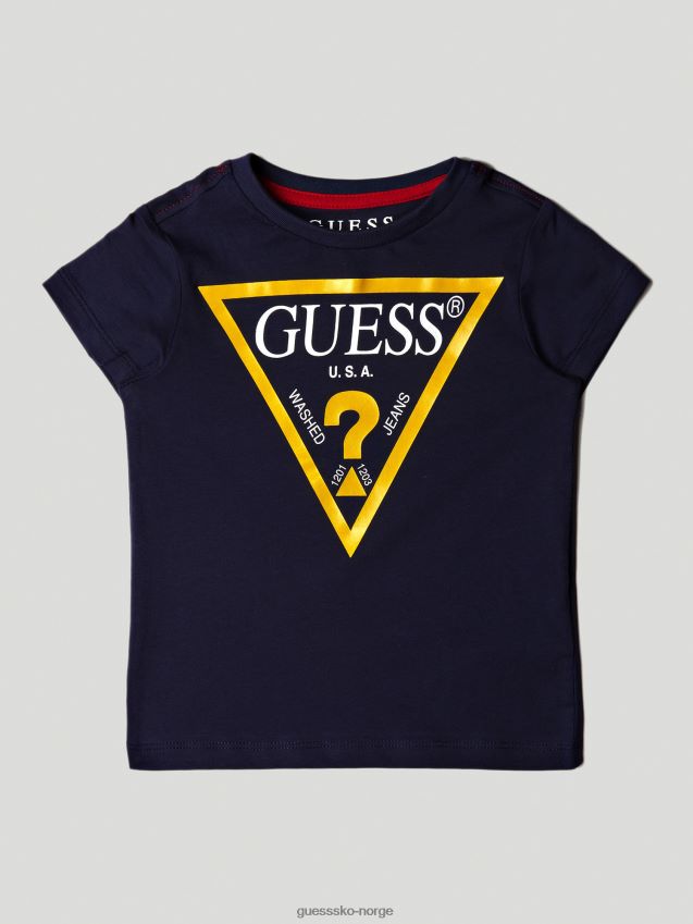 Guess mørk blå trekant logo t-skjorte mørke blå unisex F0LJ802494