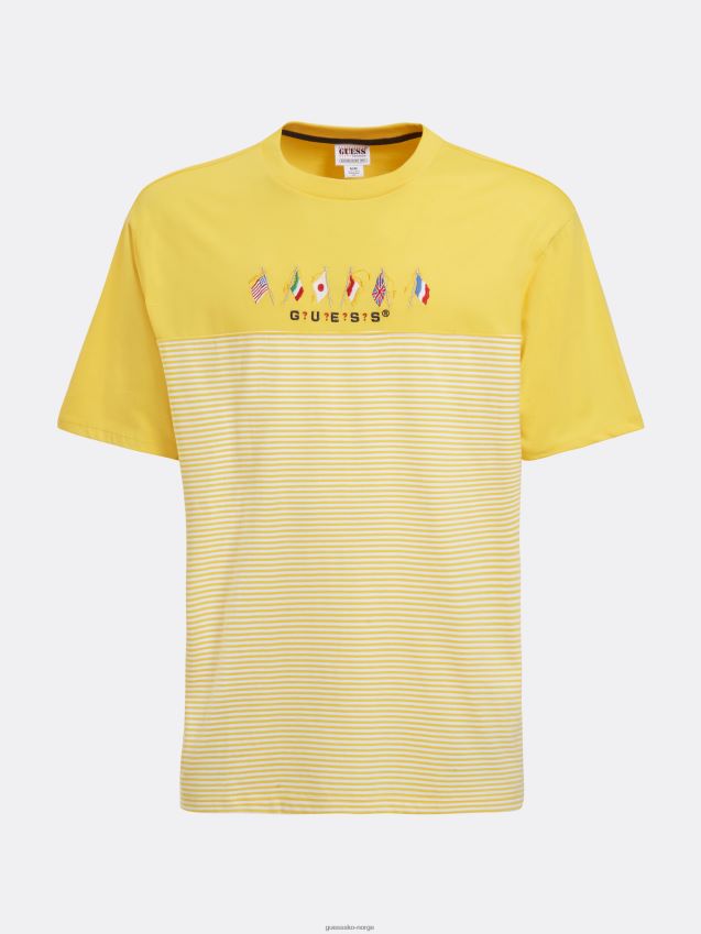 Guess multi gul flagg logo t-skjorte multi gul unisex F0LJ801311