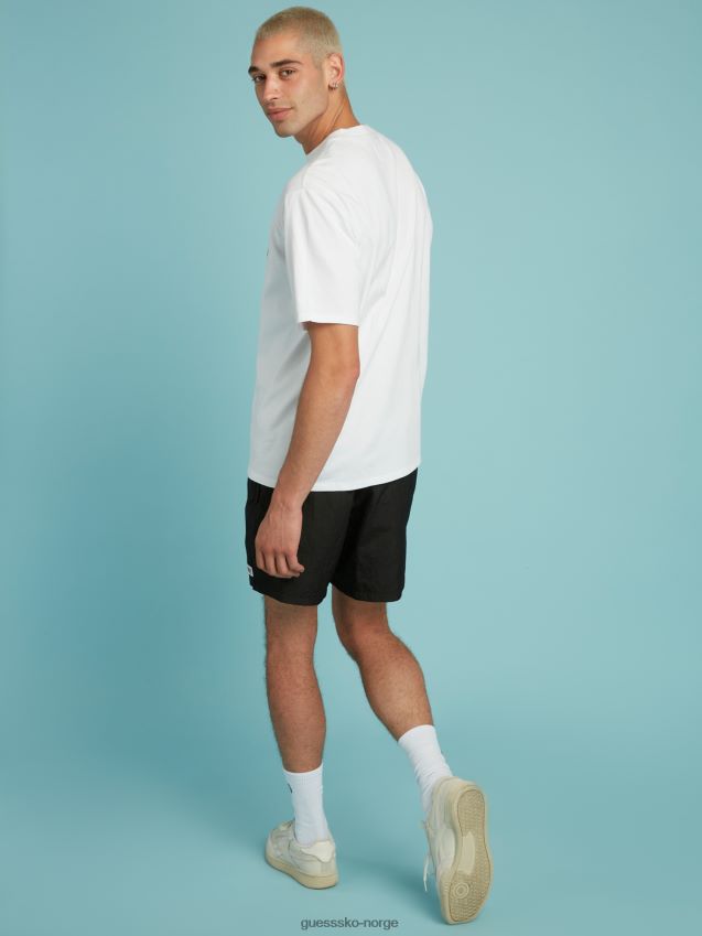 Guess plassert print t-skjorte hvit hvit unisex F0LJ801364