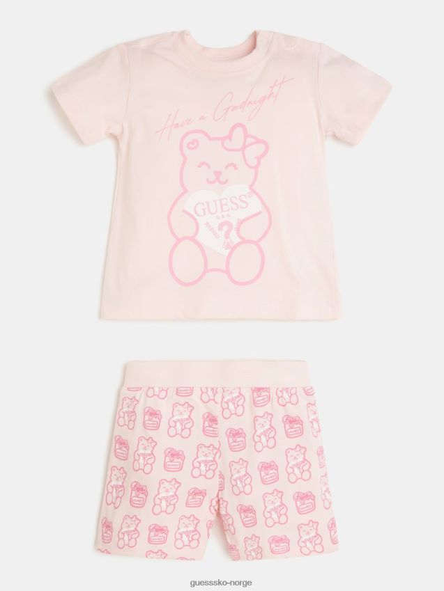 Guess rosa t-skjorte og shortssett rosa unisex F0LJ802264