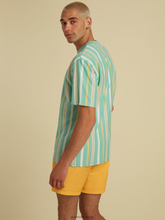 Guess stripe motiv logo t-skjorte grønn multi grønn multi unisex F0LJ80872
