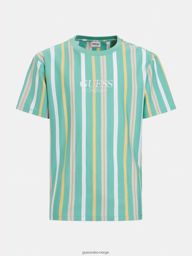 Guess stripe motiv logo t-skjorte grønn multi grønn multi unisex F0LJ80872