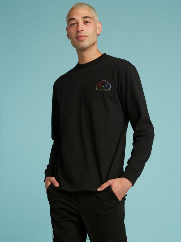 Guess svart plassert trykk t-skjorte svart unisex F0LJ801410