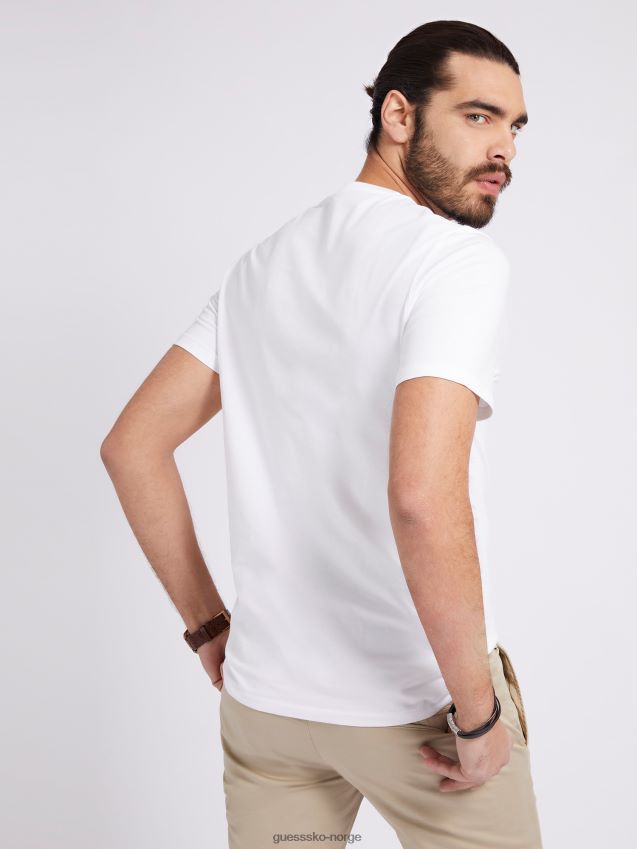 Guess t-skjorte med hvit logo foran hvit unisex F0LJ80124