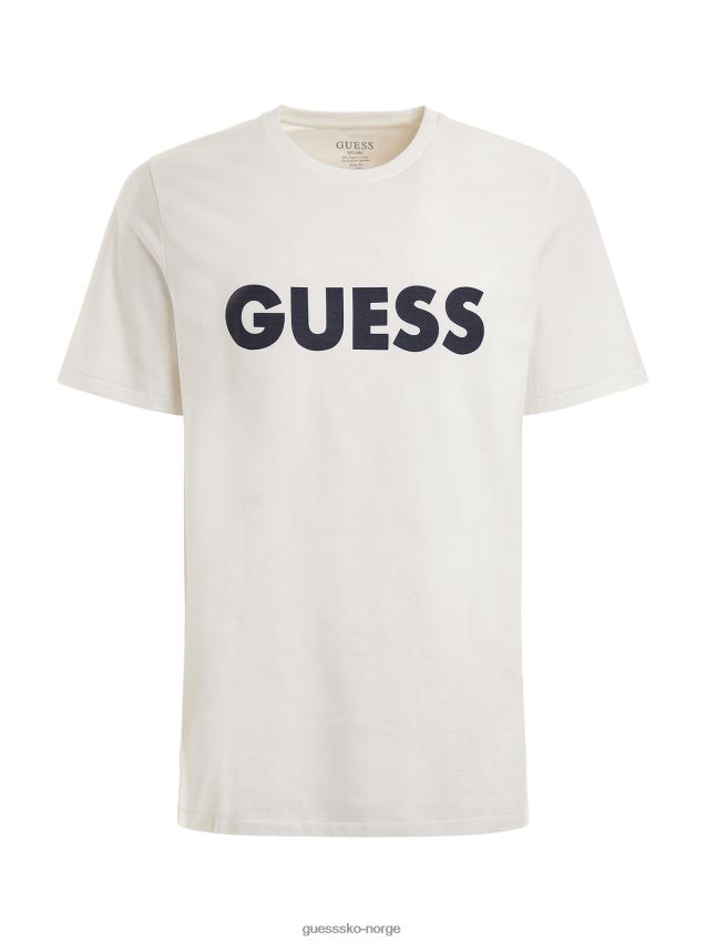 Guess t-skjorte med hvit logo foran hvit unisex F0LJ80124