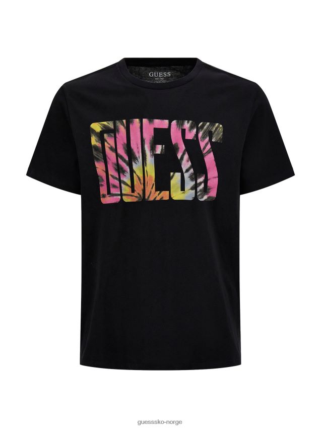 Guess tie-dye logo t-skjorte svart svart unisex F0LJ80165