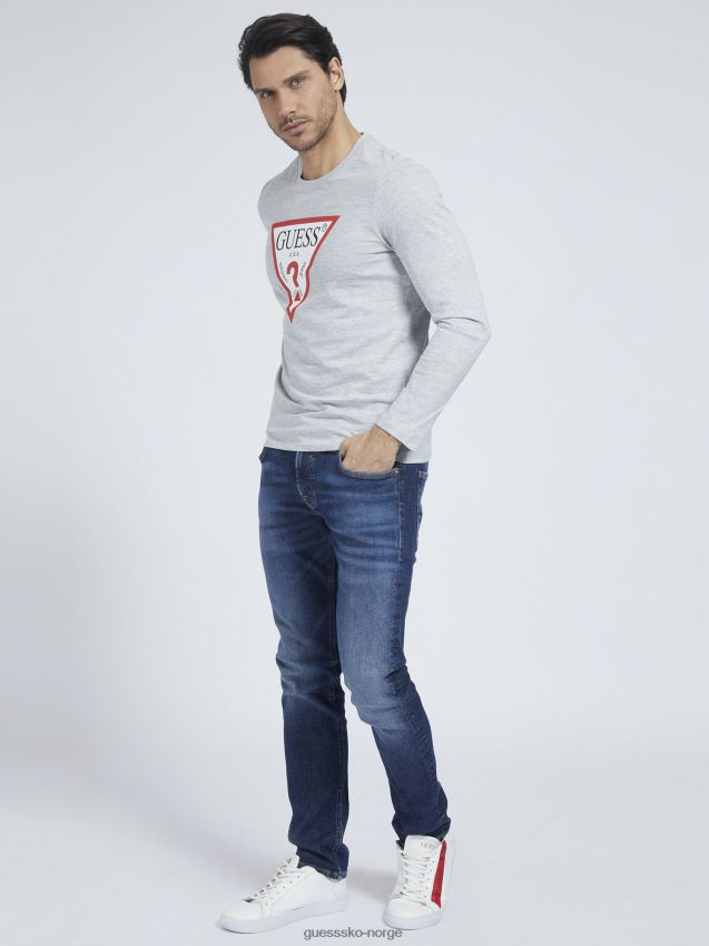 Guess trekant logo t-skjorte grå grå unisex F0LJ8067