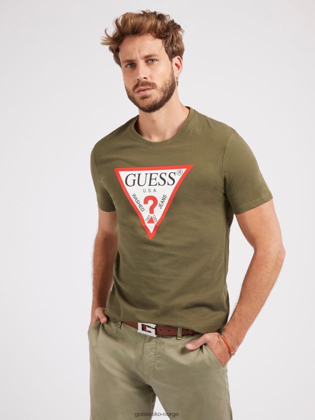 Guess trekant logo t-skjorte grønn grønn unisex F0LJ80528
