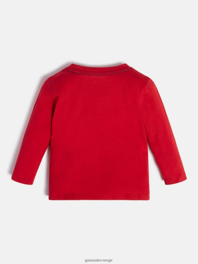 Guess trekant logoermer t-skjorte rød rød unisex F0LJ802462