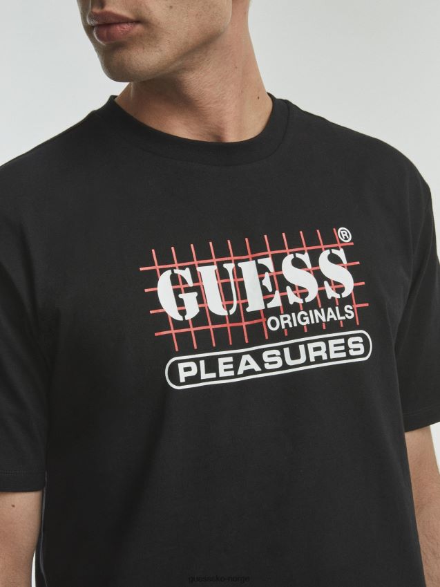 Guess trend svart front logo t-skjorte ny trend svart unisex F0LJ801090