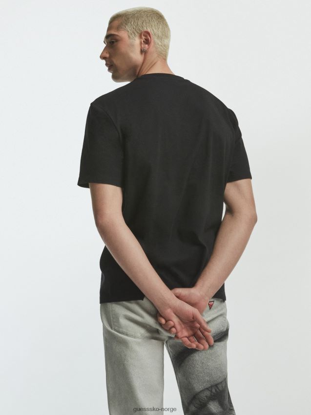 Guess trend svart front logo t-skjorte ny trend svart unisex F0LJ801090