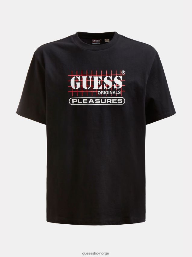 Guess trend svart front logo t-skjorte ny trend svart unisex F0LJ801090