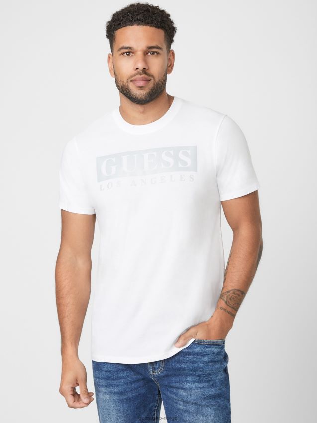 Guess greg logo t-skjorte ren hvit Ren hvit unisex F0LJ808544