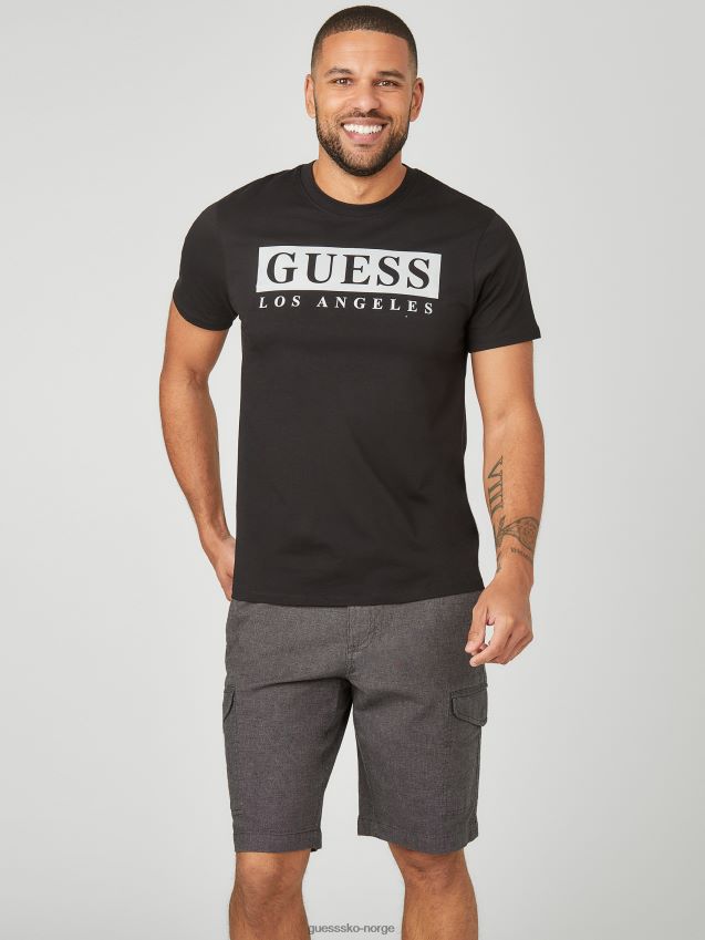 Guess jet black greg logo t-skjorte kulsvart unisex F0LJ808208
