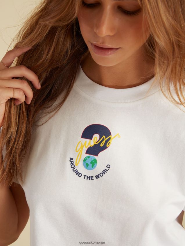 Guess logo foran crop top hvit hvit unisex F0LJ806537