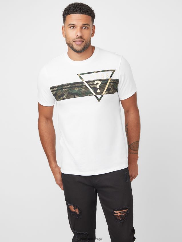 Guess pekah camo-print logo t-skjorte ren hvit Ren hvit unisex F0LJ808084