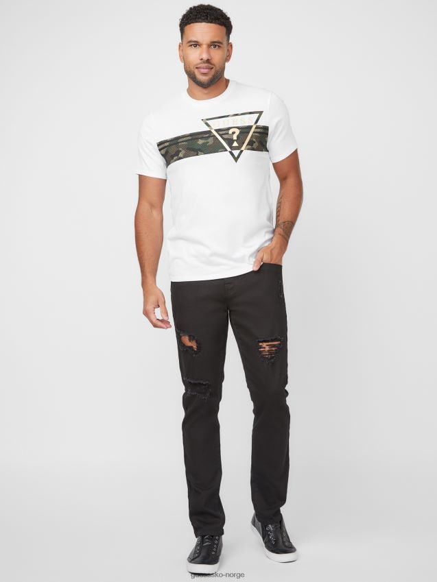 Guess pekah camo-print logo t-skjorte ren hvit Ren hvit unisex F0LJ808084