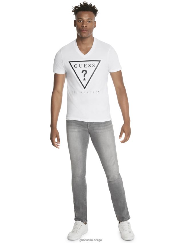 Guess taft-t-skjorte med preget logo ren hvit Ren hvit unisex F0LJ808487