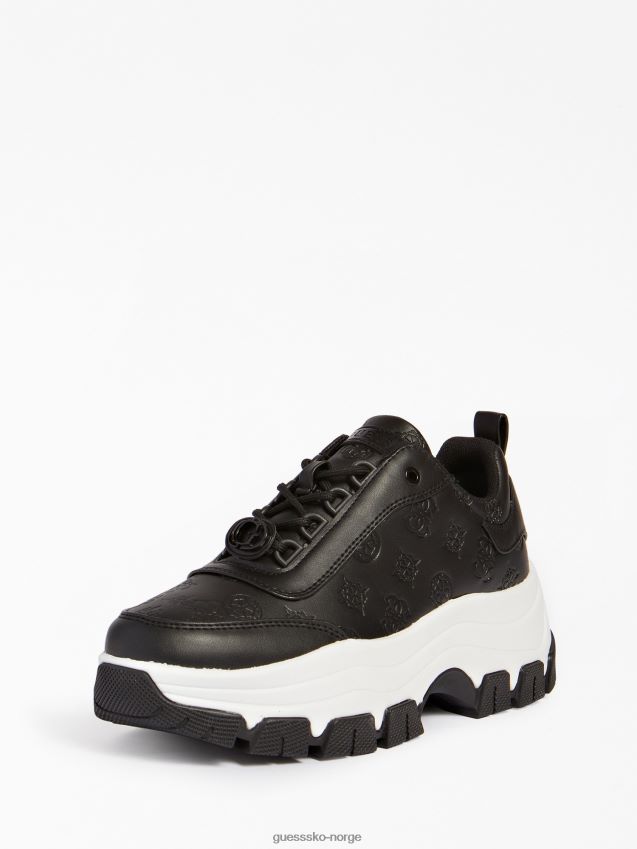 Guess bria 4g peony logo joggesko svart svart unisex F0LJ805530