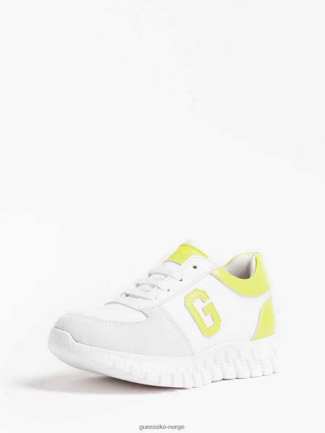 Guess løpesko i lanseskinn (35-38) hvit hvit unisex F0LJ802430