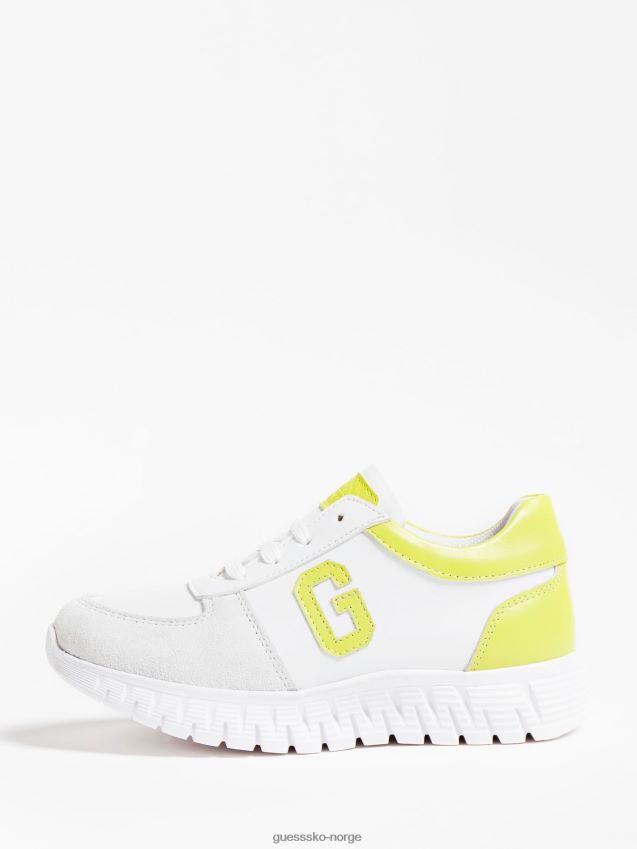 Guess løpesko i lanseskinn (35-38) hvit hvit unisex F0LJ802430