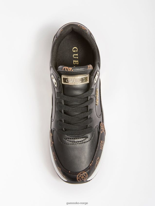 Guess moxea 4g peony logo joggesko brun brun unisex F0LJ805574