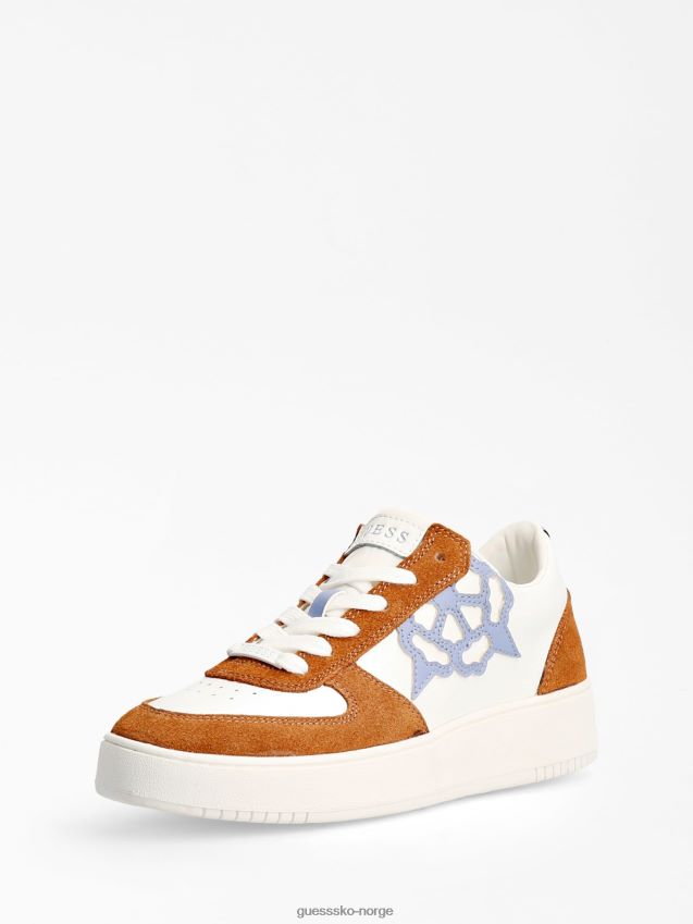 Guess sidny sneaker brun multi i ekte skinn brun multi unisex F0LJ805500