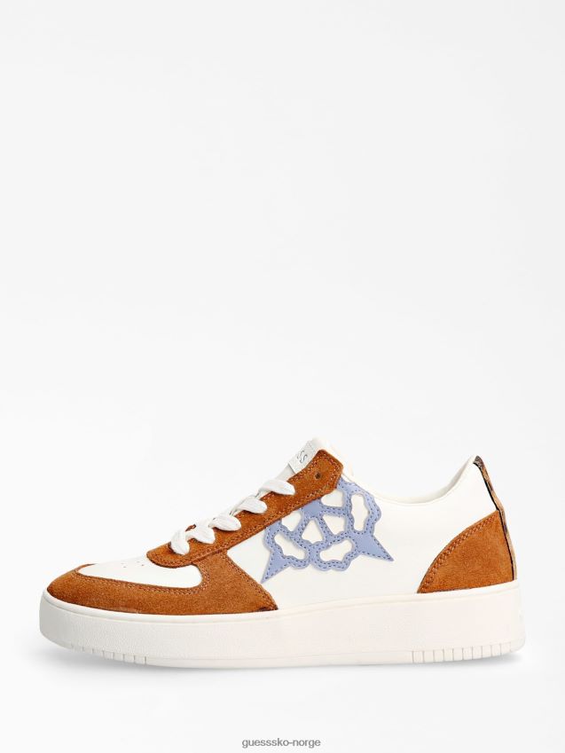 Guess sidny sneaker brun multi i ekte skinn brun multi unisex F0LJ805500