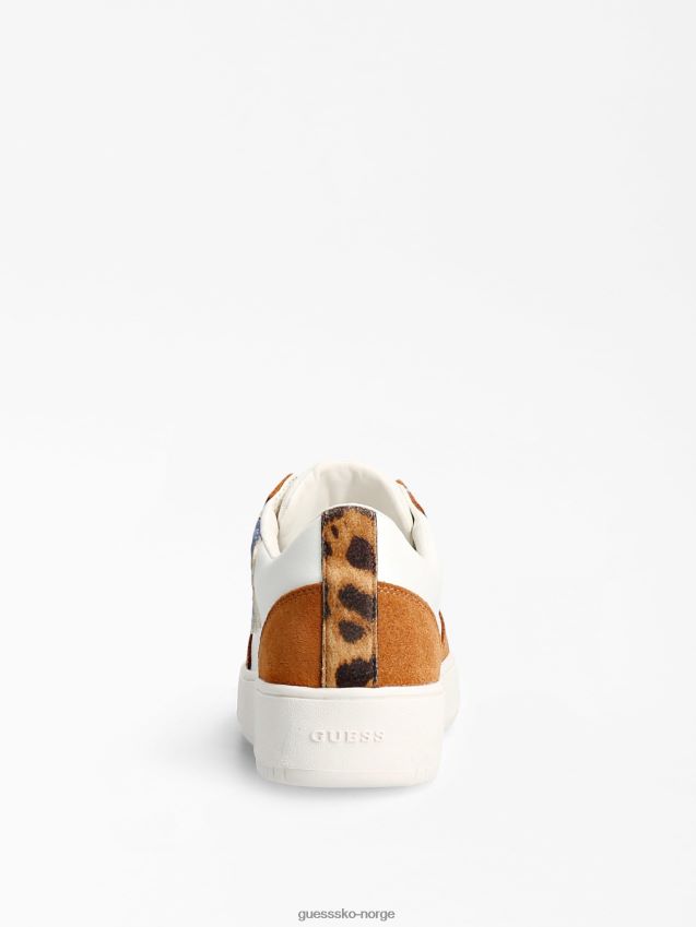 Guess sidny sneaker brun multi i ekte skinn brun multi unisex F0LJ805500