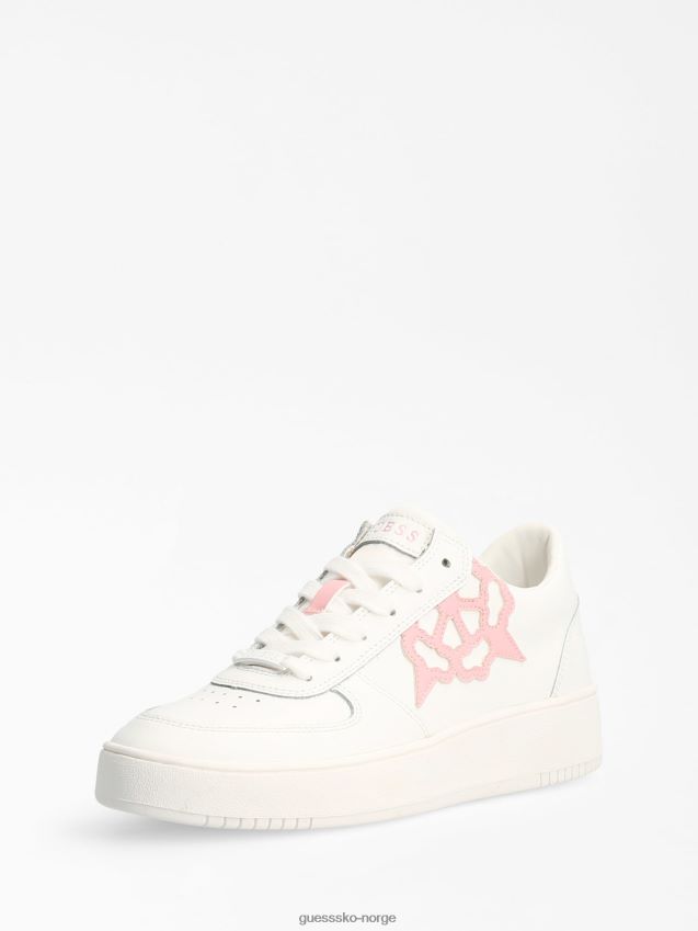 Guess sidny sneaker i ekte skinn hvit hvit unisex F0LJ803262