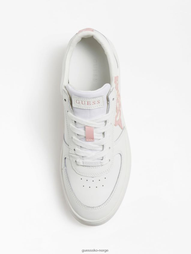 Guess sidny sneaker i ekte skinn hvit hvit unisex F0LJ803262