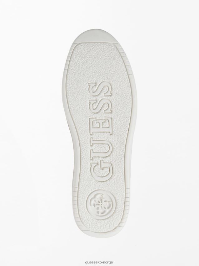 Guess sidny sneaker i ekte skinn hvit hvit unisex F0LJ803262